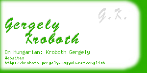 gergely kroboth business card